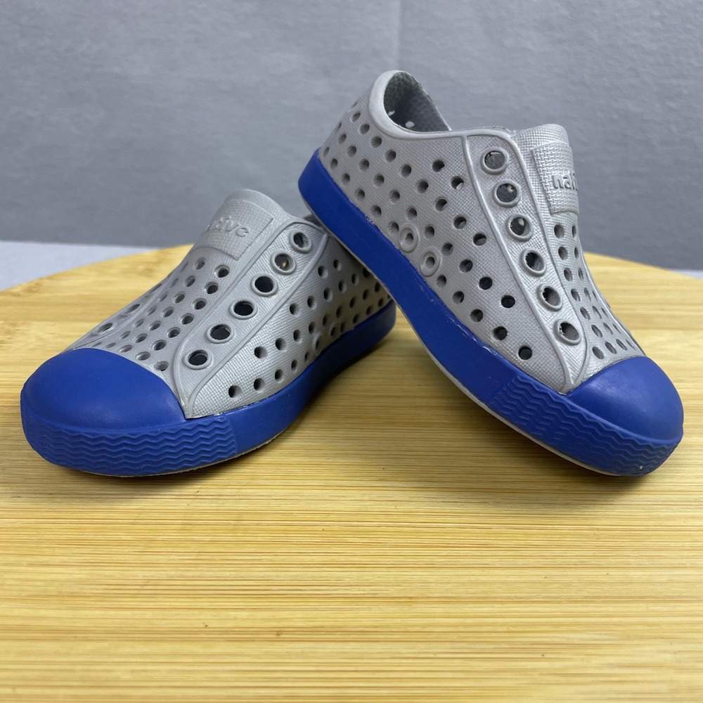 Native Kids Jefferson Water Shoes Gray Blue C4 Comfortable Slip On‎